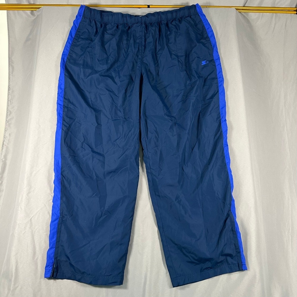 Starter Track Pants Mens 3XL Blue Excellent‎ Mesh Lined Ankle Zip Windbreaker